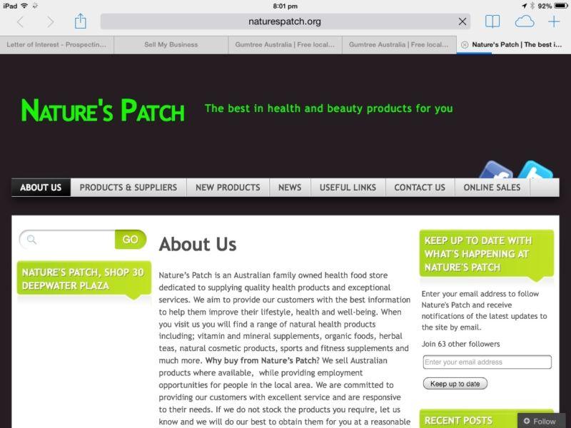 Nature's Patch Health Food Shop For Sale OR Empty shop space - take over lease