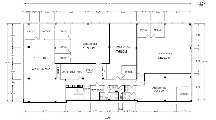 Short term or Long term options available for Suites 75 to 221 SQM floor plan