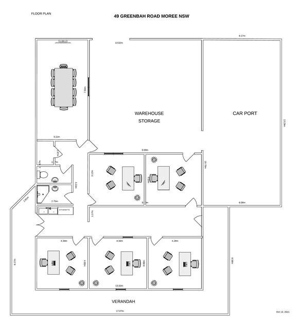 WAREHOUSE/ OFFICES FOR LEASE - EASY ACCESS FOR VEHICLES floor plan