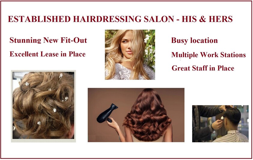 Established Hairdressing salon of 40+ yrs, busy location w/ stunning new fit-out