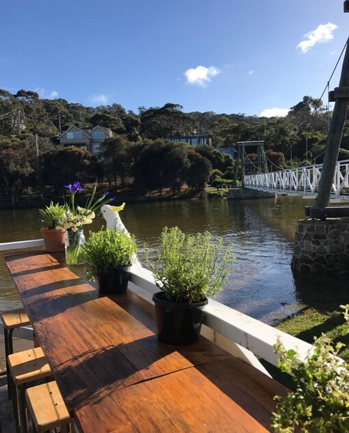 Swing Bridge Cafe Prime waterfront location.