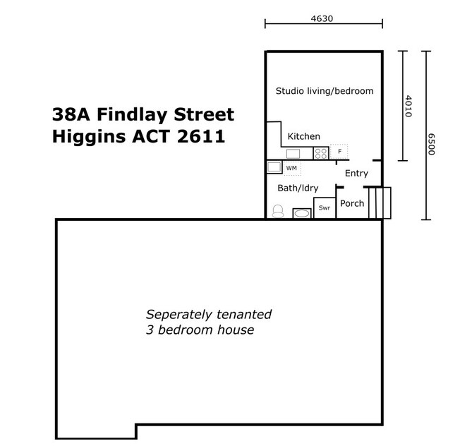 Private garden studio in Belconnen floor plan