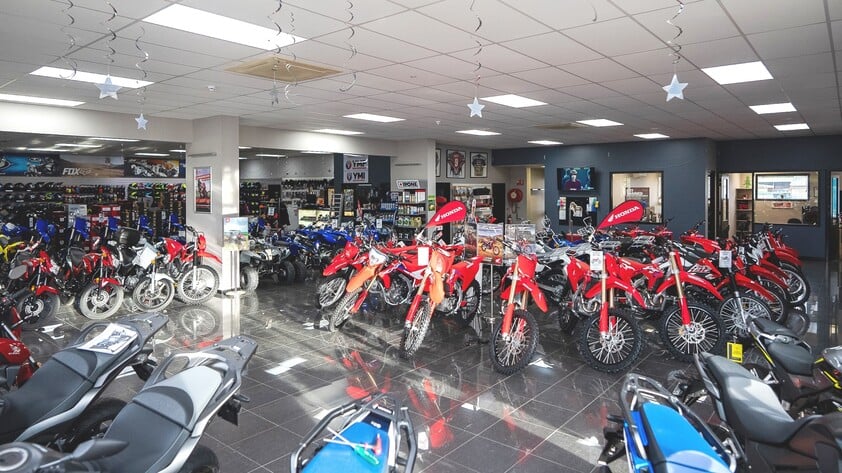 FREEHOLD PREMISES IN PROMINENT POSITION WITH SOLID MOTORCYCLE DEALERSHIP BUSINESS