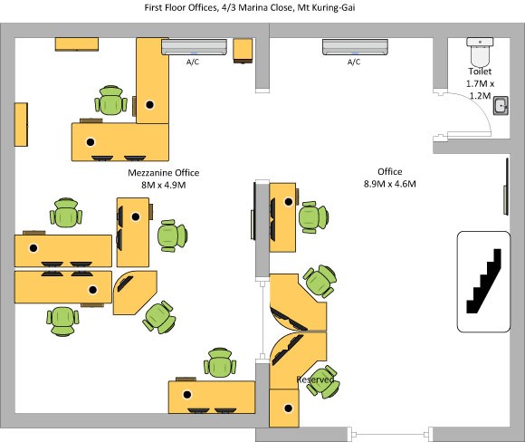 Turn key fully fitted office space with Fibre 1000 internet and all outgoings included floor plan