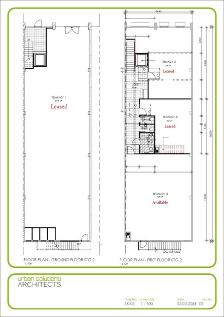 Oxford st Bulimba. 32m2 and 50m2 floor plan