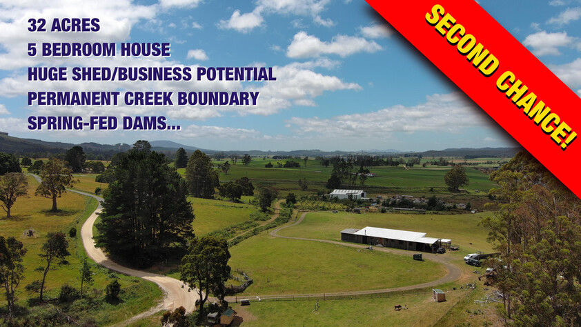 CONTACT FALLEN THROUGH... ON THE MARKET AGAIN: 32 Acres with near new 5brm house and business opportunity... PRICE REDUCED!