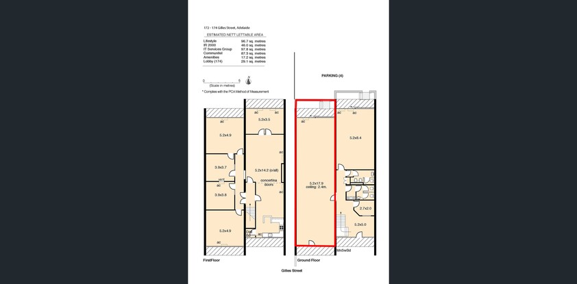 Beautiful Showroom with Street Frontage and Parking floor plan