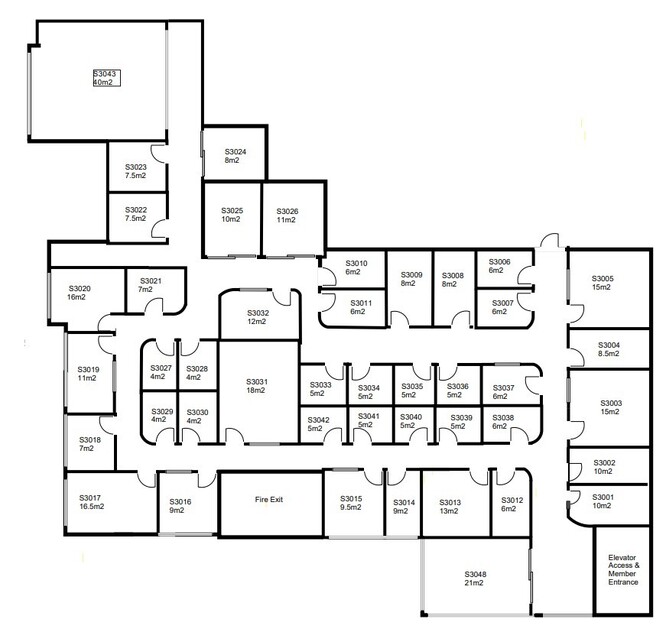 Large Serviced Offices with Parking floor plan