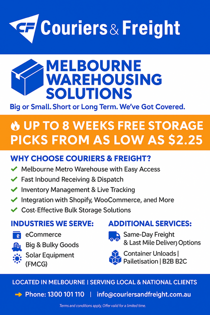 3PL / Cross Dock / Ecommerce Fulfilment from. Up to 8 weeks free storage and picks from as low as 2.25