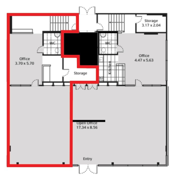 100 sqm of Light-Filled Showroom Available floor plan