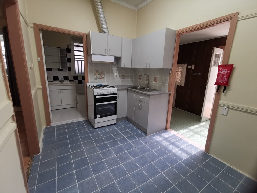 quiet street house with 2 bedrooms + 1 study room, 2 toilets, 1 bathroom, 1 shower room