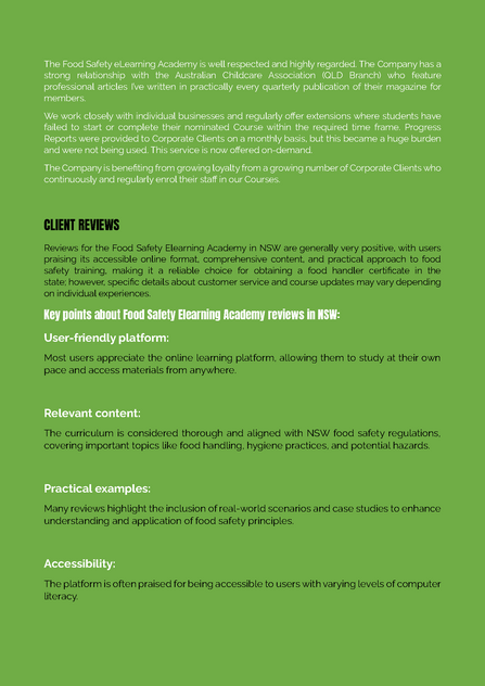 PASSIVE INCOME FROM ONLINE FOOD SAFETY COMPLIANCE TRAINING