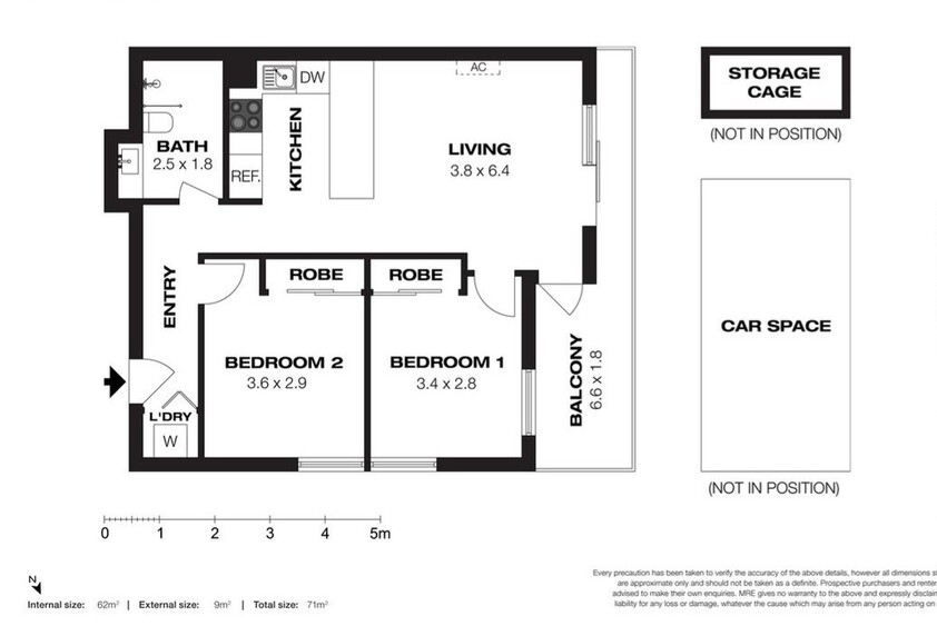 Cozy 2 Bed in Brunswick West floor plan