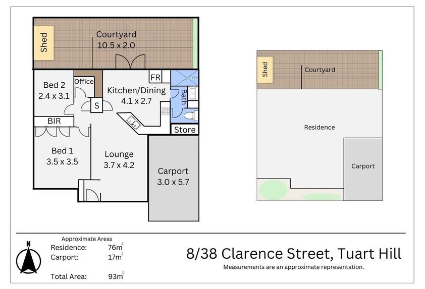 Charming Light Filled 2-Bedroom Villa with Study in Tuart Hill floor plan