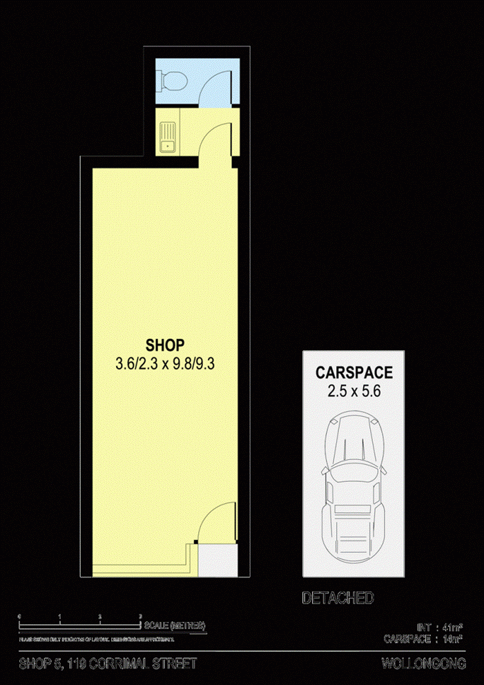 Boutique Strata Shop for lease floor plan