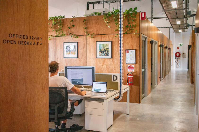Open desk spaces available at Habitat Workspace