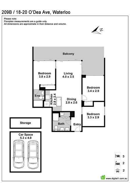 Spacious 3-Bedroom Apartment Modern Comfort in a Prime Location floor plan