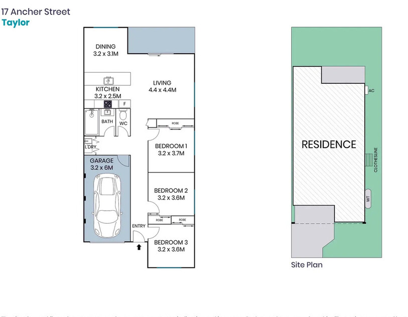 New, modern, contemporary 3-bedroom home floor plan