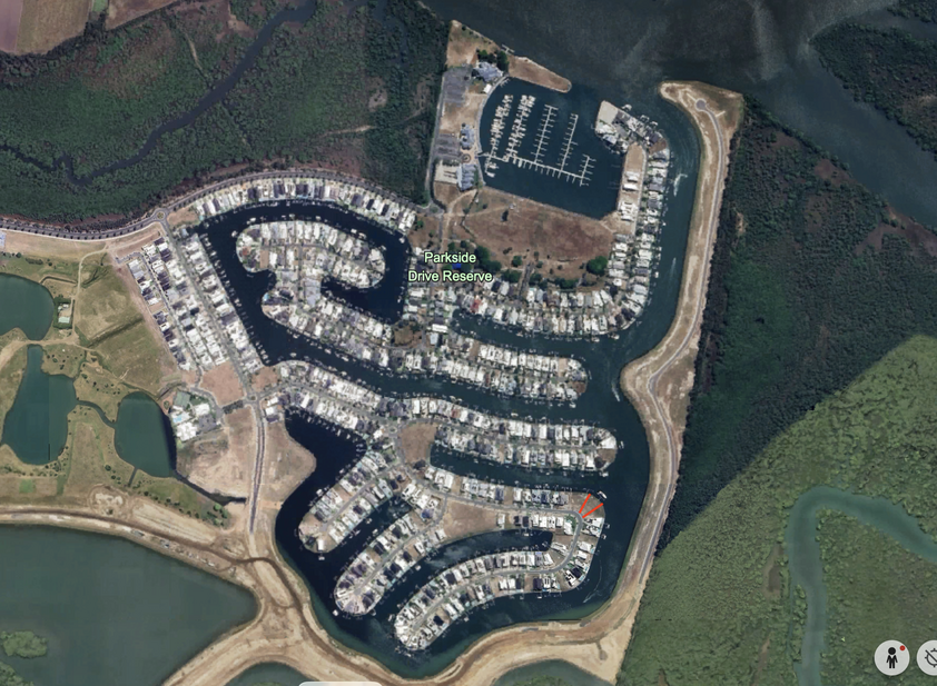 Unique Waterfront land , 22 meter pontoon