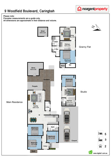 Endless Possibilities: Spacious Family Home with Granny Flat & Studio in Caringbah North or Renovators Dream with Dual Occupancy Potential. floor plan