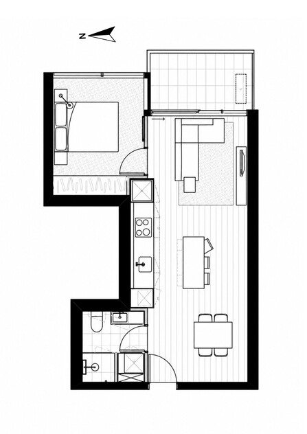 Light-Filled Apartment with City Views, Balcony & Secure Parking floor plan
