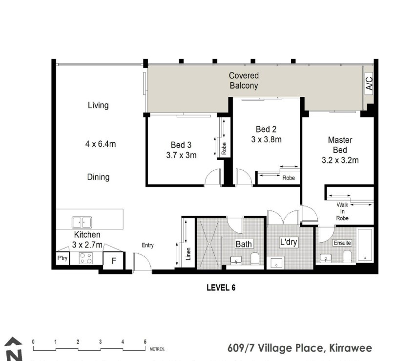 STUNNING 3 BEDROOM, 2 BATHROOM TOP FLOOR PENTHOUSE APARTMENT WITH SWEEPING NORTH FACING VIEWS floor plan