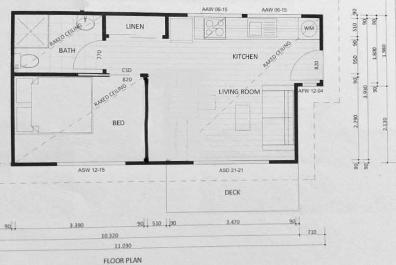 Centrally located one bedroom studio for rent $530 per week floor plan