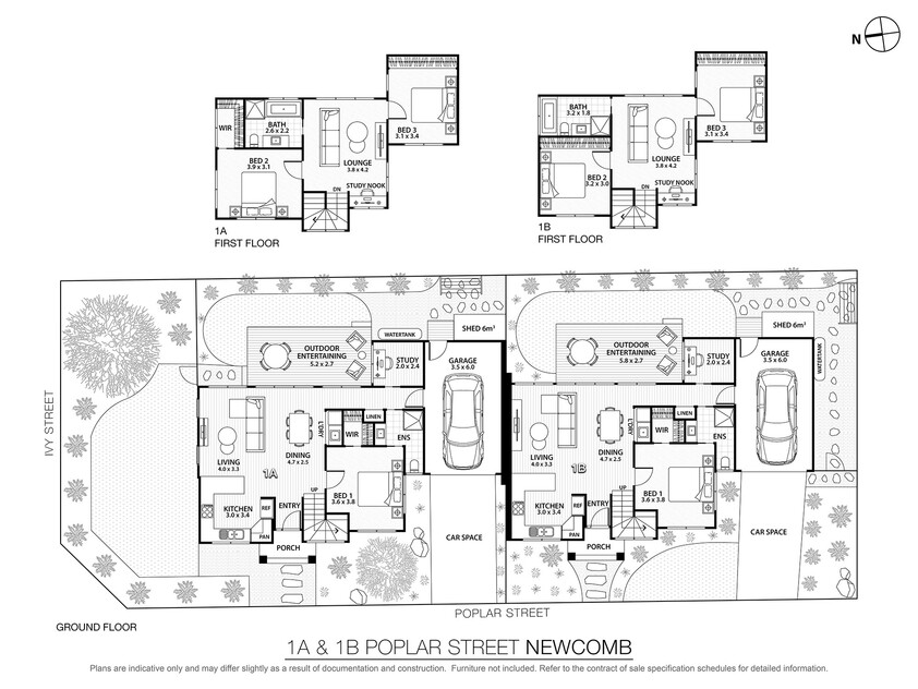 1A & 1B Poplar Street, Newcomb VIC: Buy 1 or Buy Both floor plan