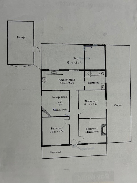 Character bungalow on a large block in need of renovation floor plan