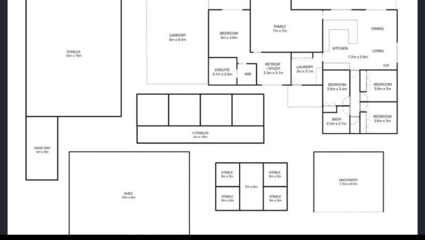 Stunning horse property 8mins from town. floor plan