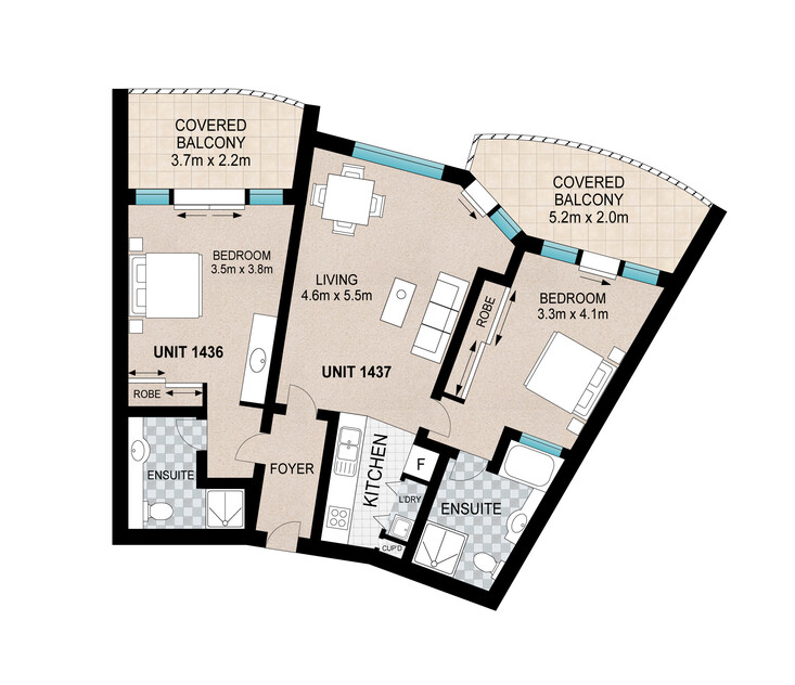 Dual Key Apartment floor plan