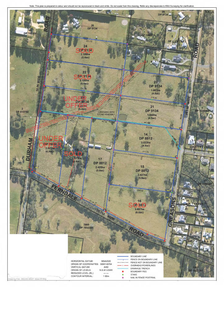 5 Ac lots, subvisible into 1 Ac lots - from $1.7m floor plan