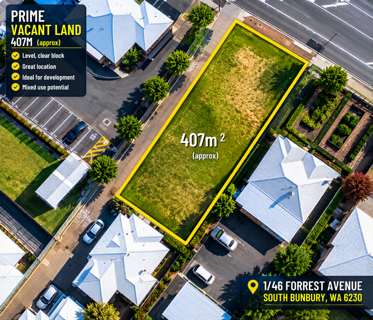 Prime Mixed-Use Development Site 407m² in the Heart of South Bunbury
