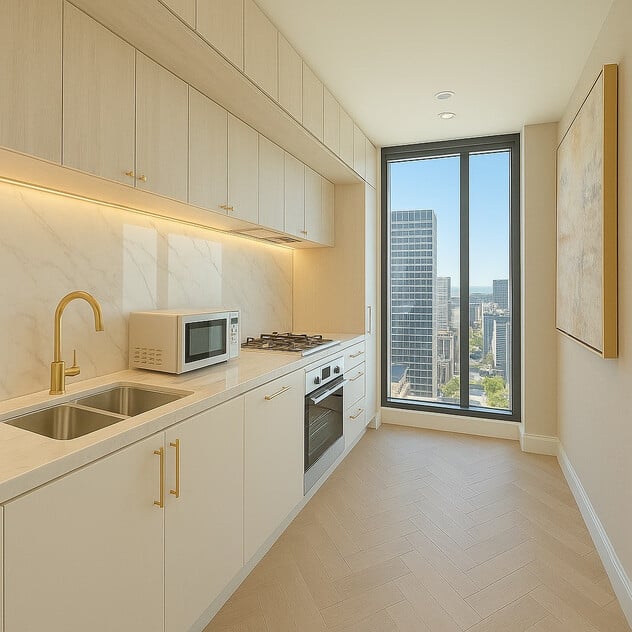 Corporate Stays & Executive Living | High-Floor Furnished 2-Bed + Study | West Side Place