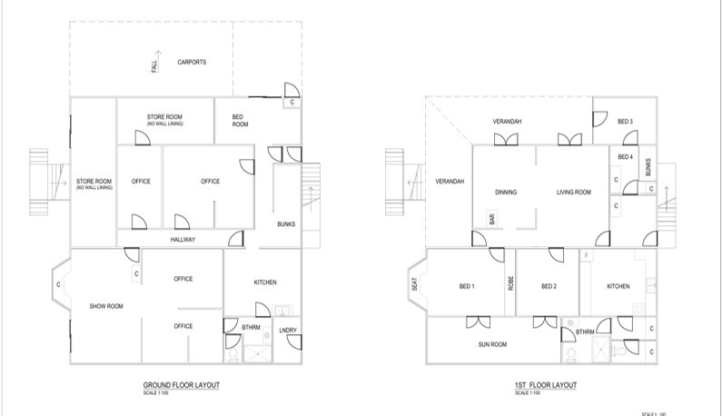 Tropical sun - Dual living on acreage - Restored Queenslander - Home Business Compliant. floor plan