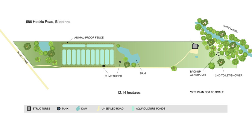 Certified Sustainable Aquaculture Farm & Business 12 Hectares, 206 Species Licence, Water Security, Solar and Expansion Potential floor plan