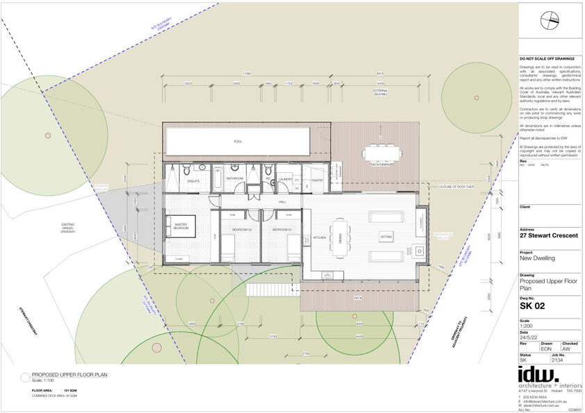975m² of quiet cul-de-sac privacy with Derwent River views in Taroona floor plan