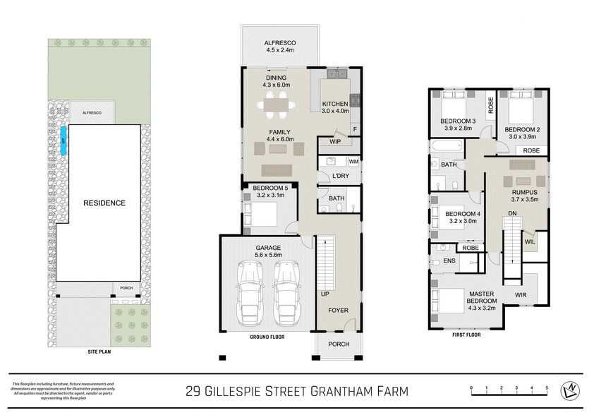 Newly Built Contemporary Corner-Block Family Home with Ground-Floor Guest Suite floor plan