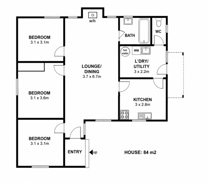 Charming Fully Furnished with Proven Airbnb Success floor plan