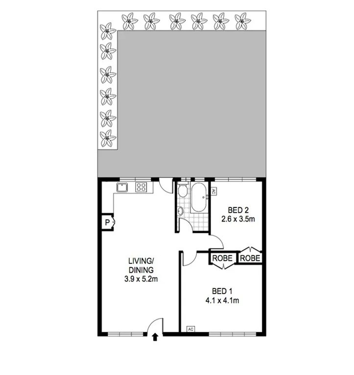 Live by the Sea Stylish Ground Floor Living with a Private Tropical Courtyard floor plan