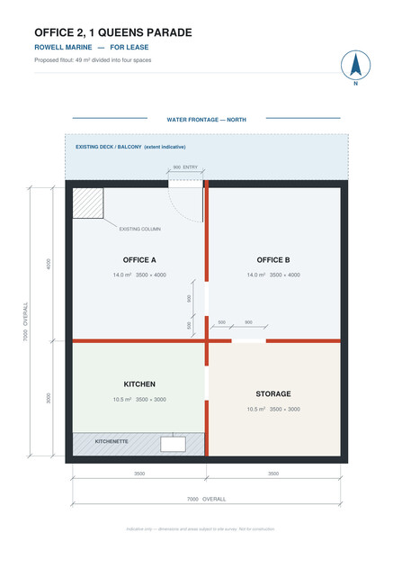 North-Facing Waterfront Office on Pittwater floor plan