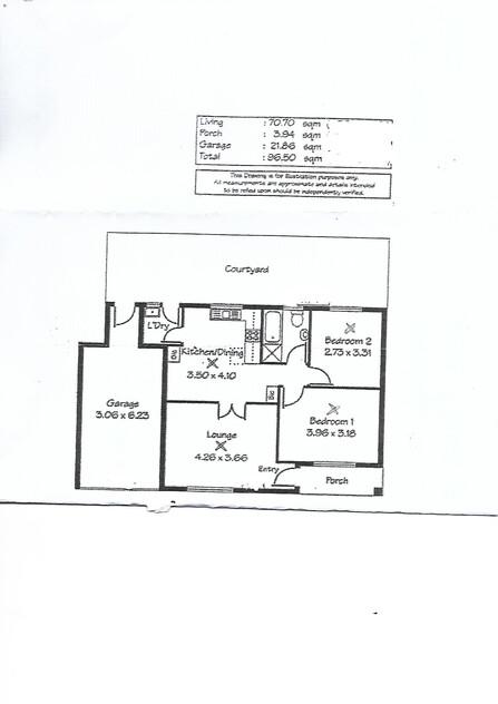 2 br Croydon Park unit, clean, comfortable, quiet and close to the city floor plan