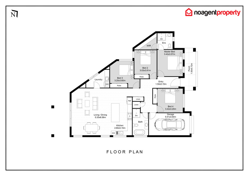 Newly constructed home floor plan