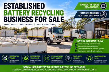 Established Battery Recycling Business Regional QLD Network