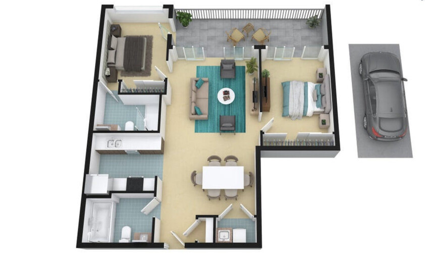 Spacious 2-Bedroom Apartment with City Views & Resort-Style Facilities floor plan