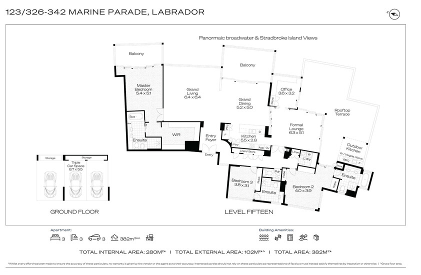 15th Floor Penthouse Absolute Broadwater Frontage | Deepwater Point floor plan