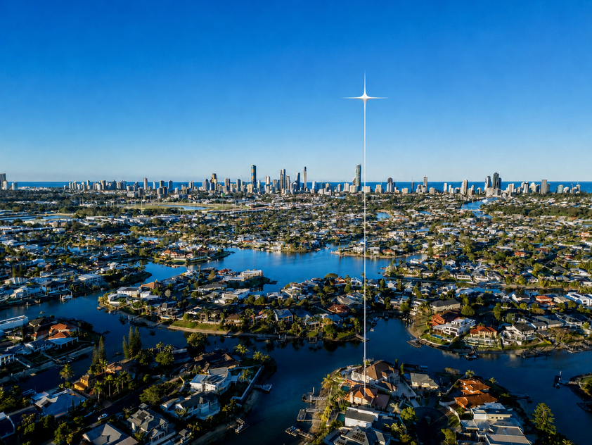 Rare North-to-Water Benowa Waters Residence with 32.1m Frontage & Modern Private Pontoon