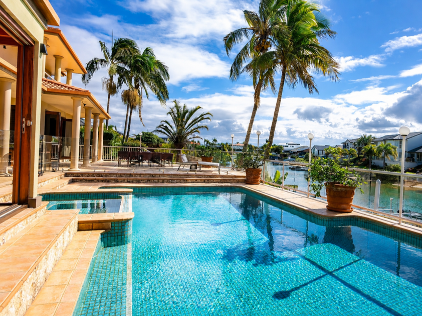 Rare North-to-Water Benowa Waters Residence with 32.1m Frontage & Modern Private Pontoon