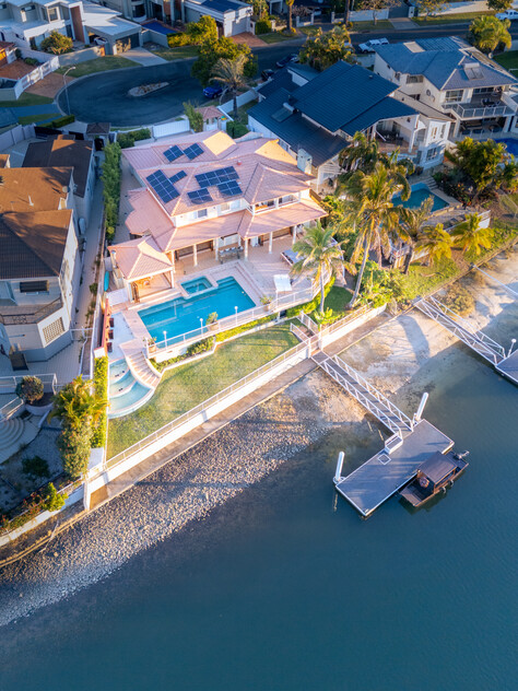 Rare North-to-Water Benowa Waters Residence with 32.1m Frontage & Modern Private Pontoon