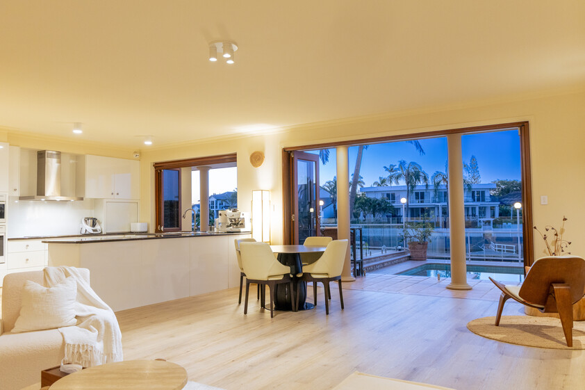 Rare North-to-Water Benowa Waters Residence with 32.1m Frontage & Modern Private Pontoon